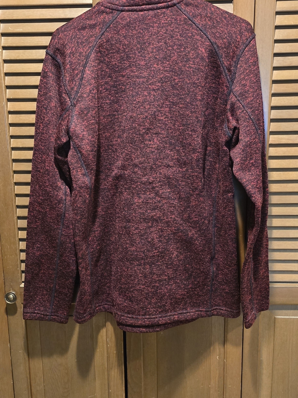 ​Eddie Bauer Men's Red Black Heathered Quarter Zip Sweater Fleece Jacket Size L - Picture 5 of 5